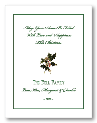 Holly Branch Christmas Card (A2)