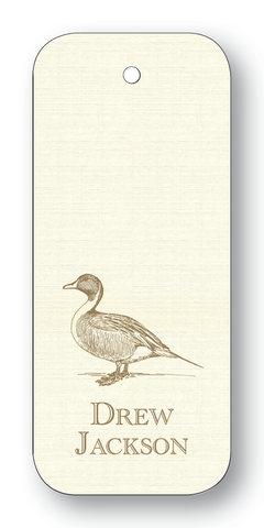Duck - Pewter Gift Tag (Customizable)