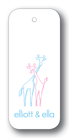 Giraffe Pair - Azalea & Turquoise (Customizable)