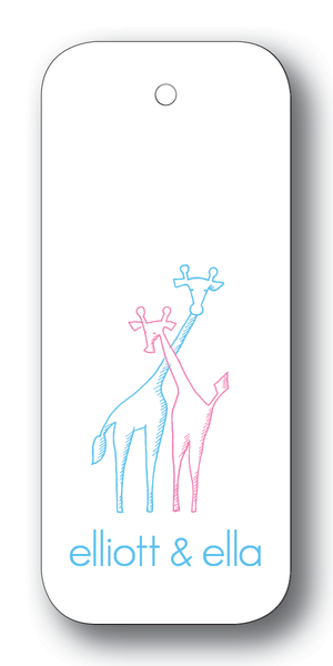 Giraffe Pair - Azalea & Turquoise (Customizable)