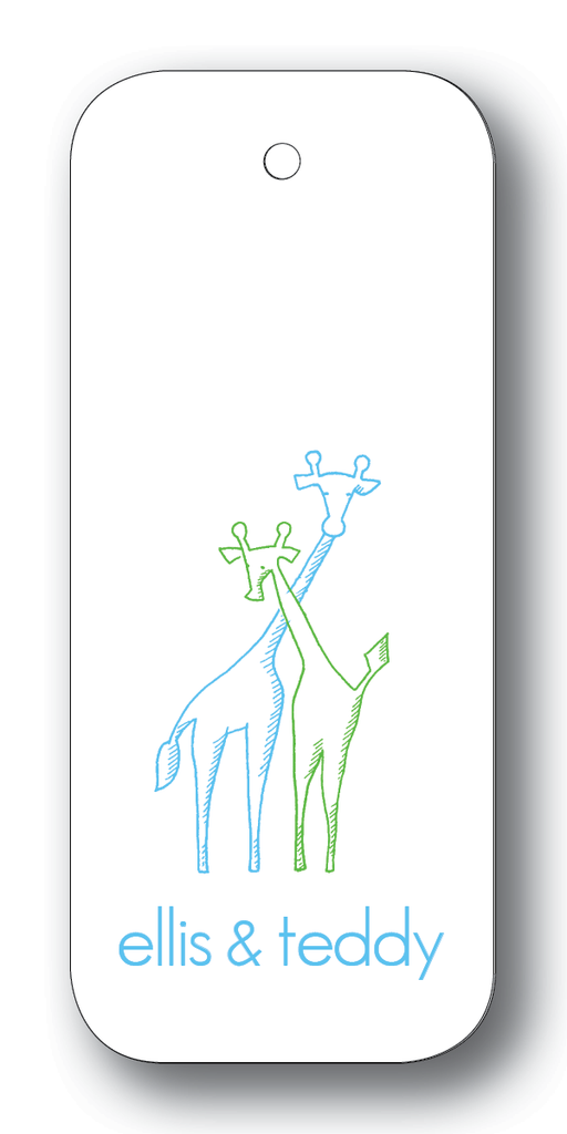 Giraffe Pair - Turquoise & Clover (Customizable)