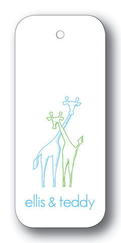 Giraffe Pair - Turquoise & Clover (Customizable)