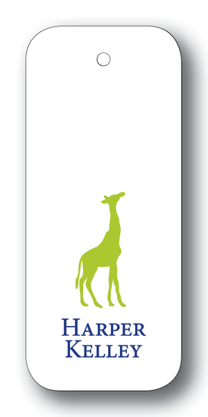 Giraffe Silhouette Chartreuse & Navy