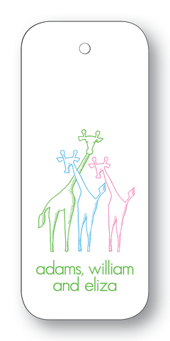 Giraffe Trio - Clover, Turquoise & Azalea (Customizable)