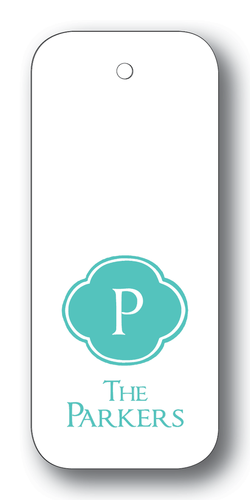 Scalloped Frame with Initial - Aqua (Customizable)
