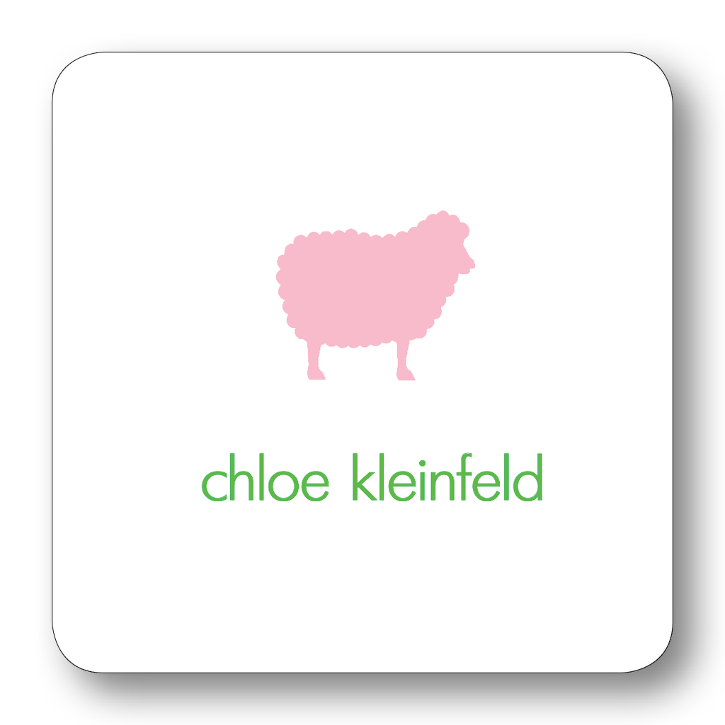 Sheep Silhouette - Pale Pink & Clover (Customizable)
