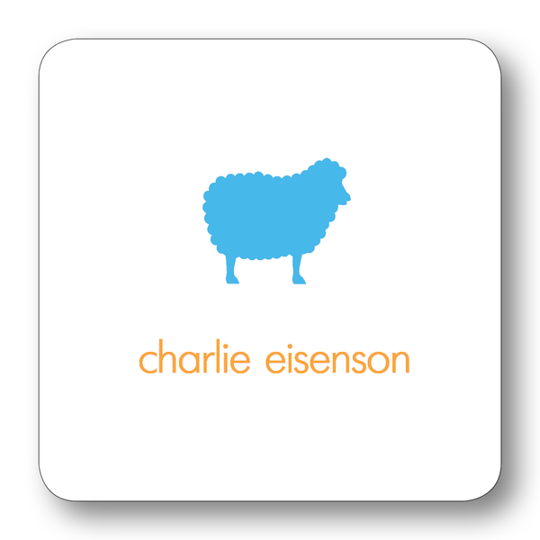 Sheep Silhouette - Turquoise & Orange (Customizable)