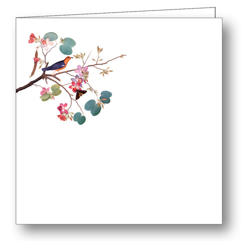 Chinoiserie Bird on Branch Folded Gift Cards