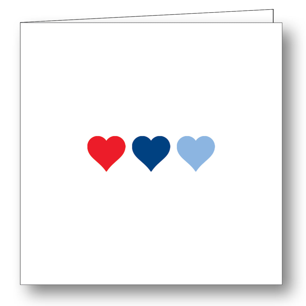 Heart Trio Blue Folded Gift Cards