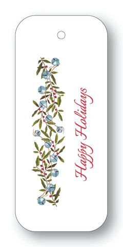 Jingle Bell Laurel Happy Holidays Gift Tags