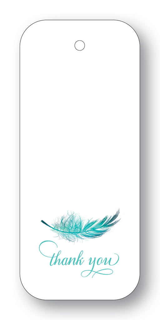 Marabou Feather Aqua Gift Tags